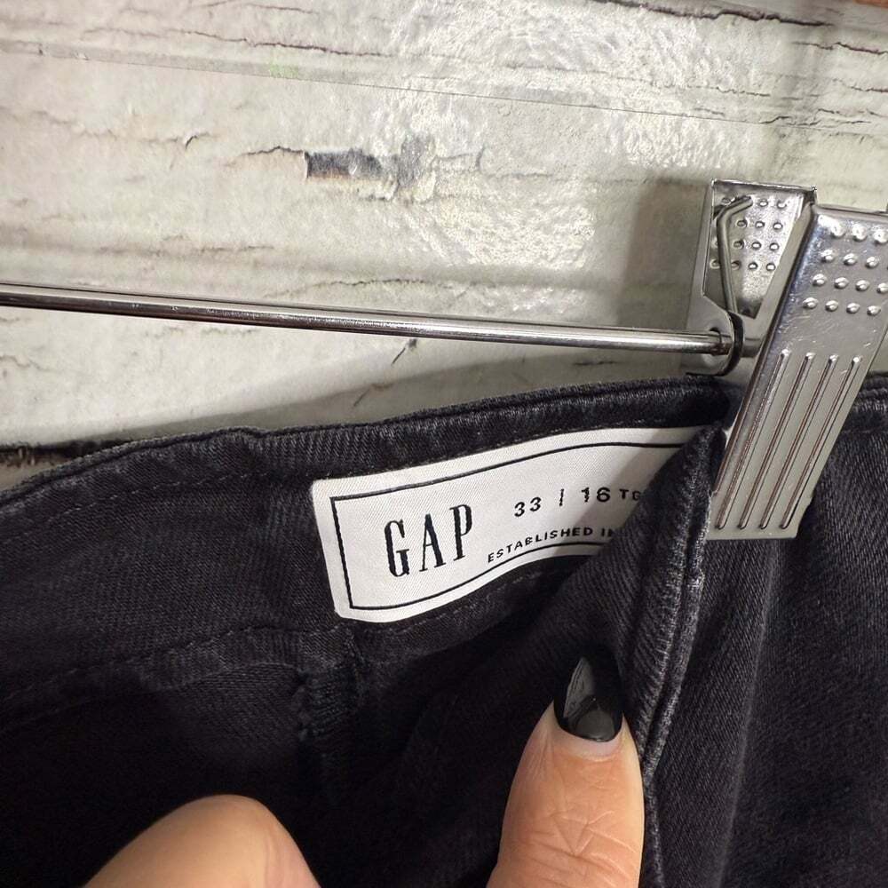 GAP Black Midi Skirt NWT denim jean a-line size 33/16 - Picture 4 of 6